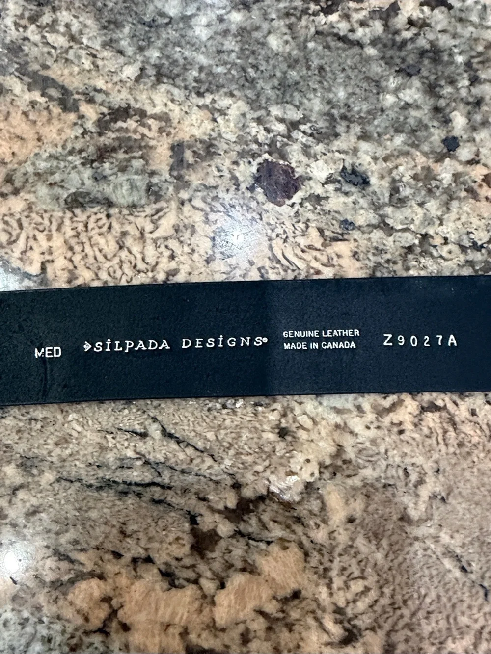 Silpada Black Leather Belt with Double Silver Ring Buckle